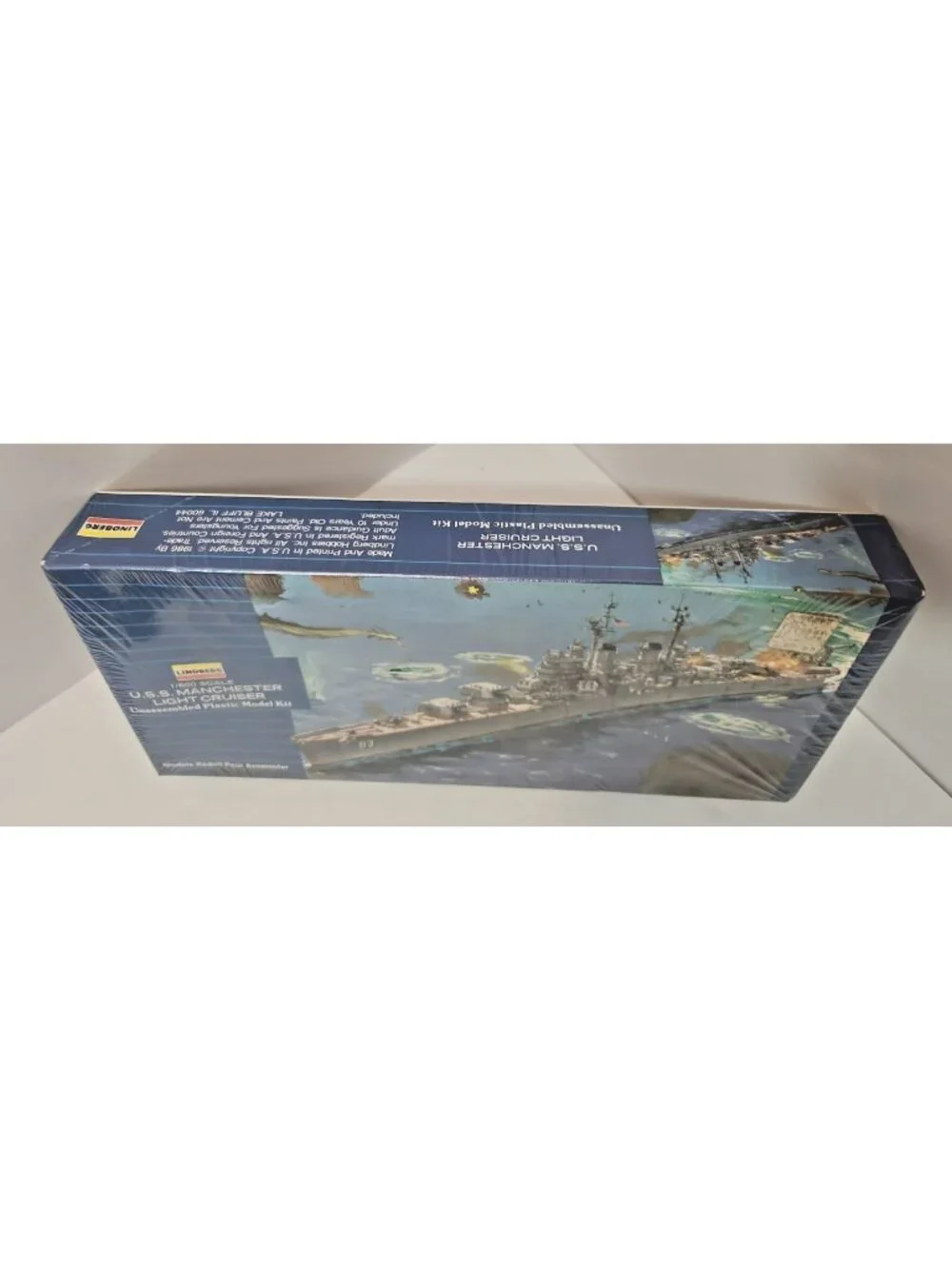 Vintage Lindberg 1/600 USS Manchester Light Cruiser kit 1723 Sealed Box